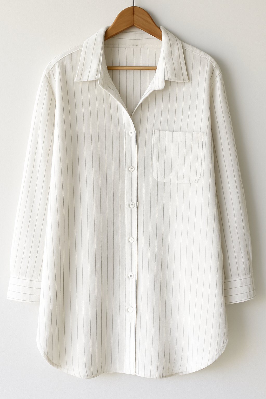 Chemise en Lin à Rayures – Élégance Naturelle & Confort