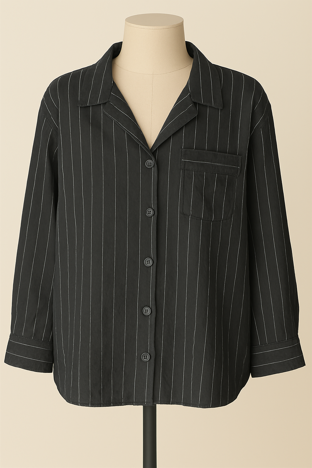 Chemise en Lin à Rayures – Élégance Naturelle & Confort