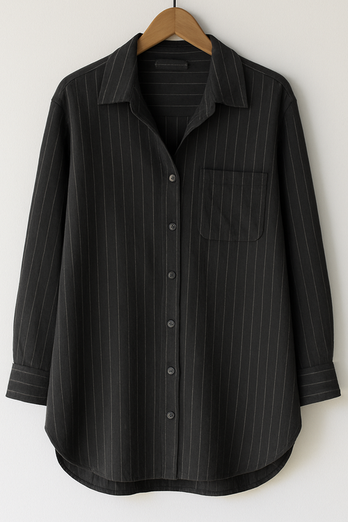Chemise en Lin à Rayures – Élégance Naturelle & Confort