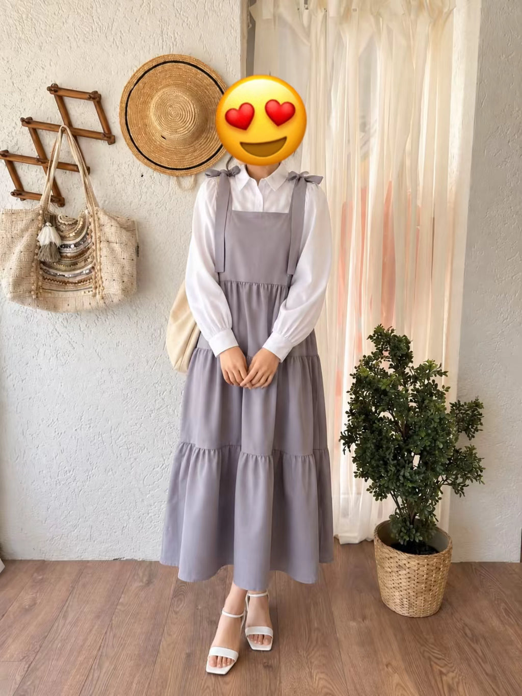 Ensemble 2 pièces — Robe salopette + Chemise