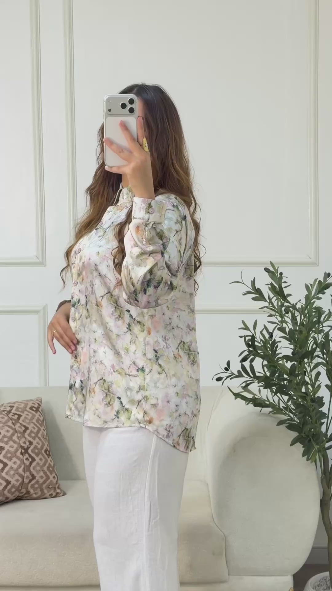 Chemise Satin à fleur sunique
